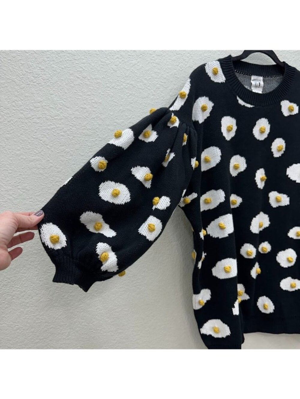 Fashion Brand Co Penelope Gazin Black Knit Egg Sweater Puff Sleeve Women 3XL/4XL - Picture 2 of 7